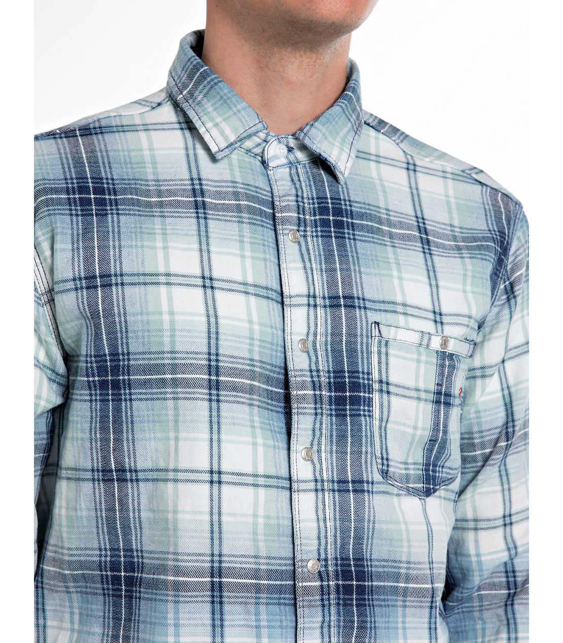 マドラスチェックレギュラーフィットシャツ 詳細画像 ブルー/ホワイト 3